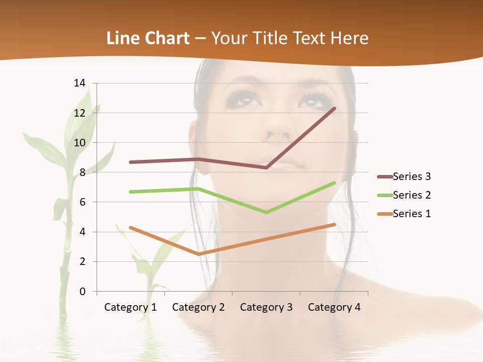 Picture Of Lovely Brunette With Bamboo In Water PowerPoint Template