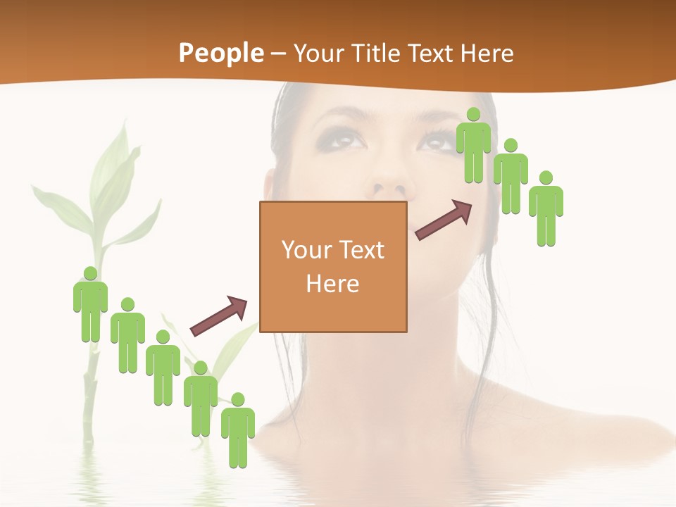 Picture Of Lovely Brunette With Bamboo In Water PowerPoint Template