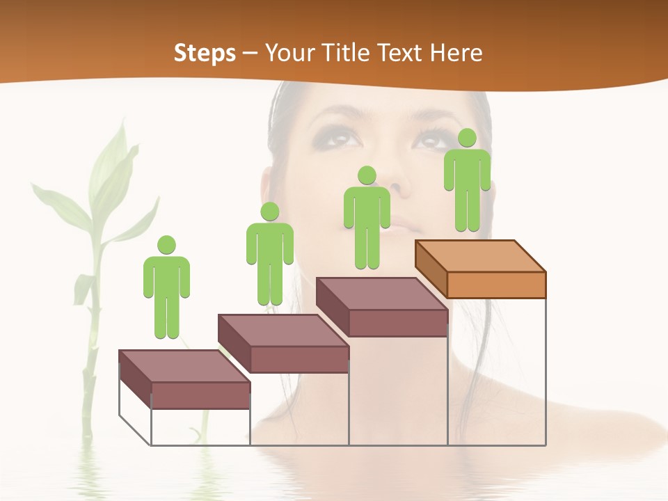 Picture Of Lovely Brunette With Bamboo In Water PowerPoint Template