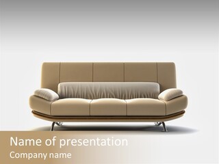 Modern Couch On White Background PowerPoint Template