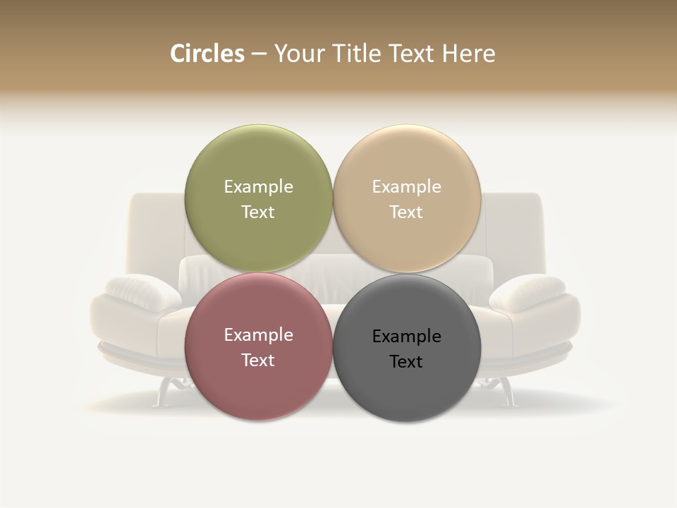 Modern Couch On White Background PowerPoint Template