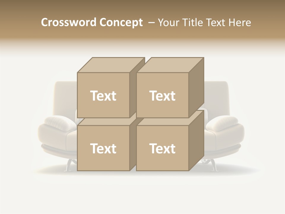 Modern Couch On White Background PowerPoint Template