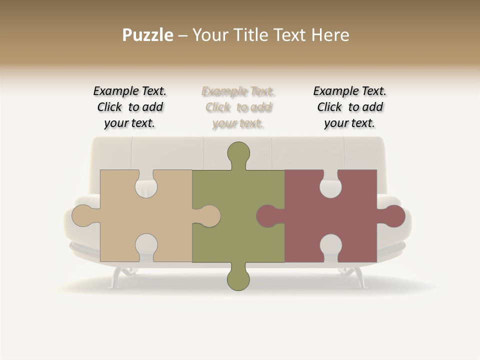 Modern Couch On White Background PowerPoint Template