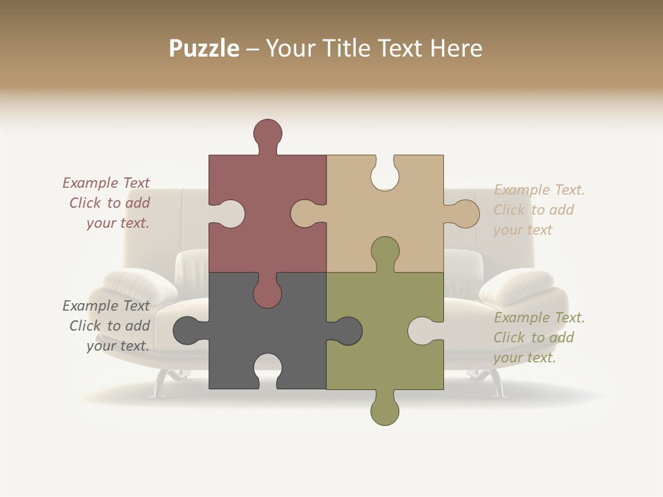 Modern Couch On White Background PowerPoint Template