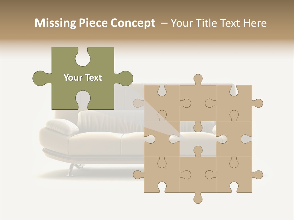 Modern Couch On White Background PowerPoint Template