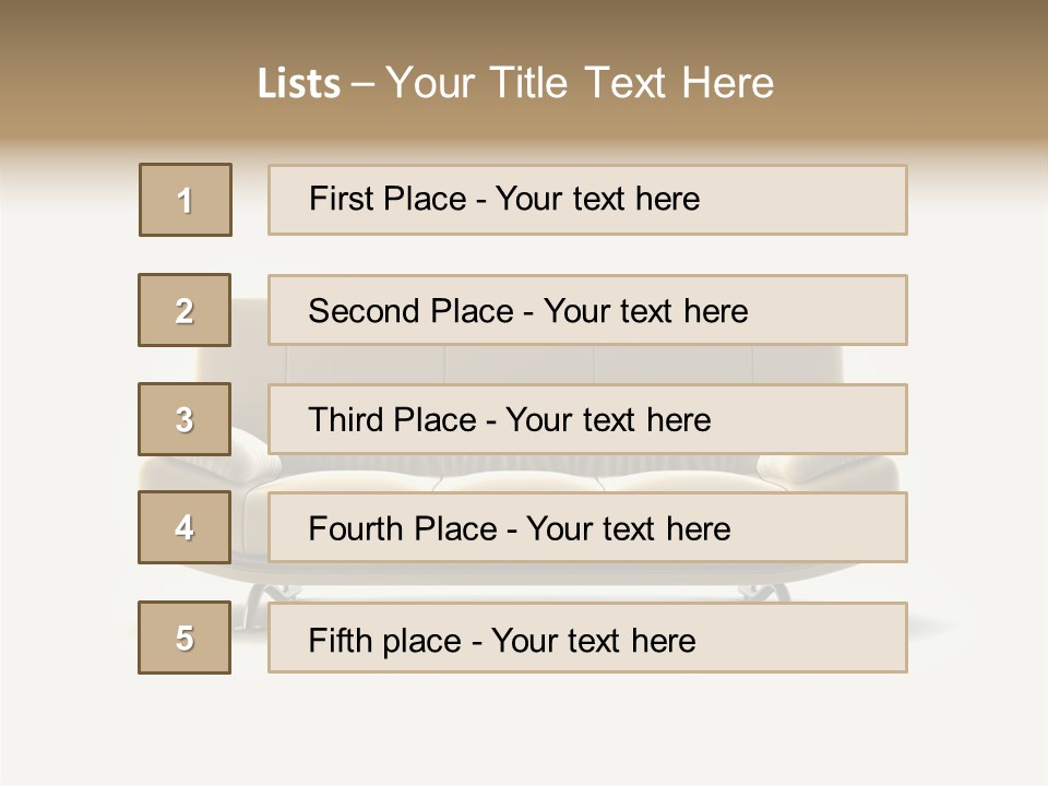 Modern Couch On White Background PowerPoint Template