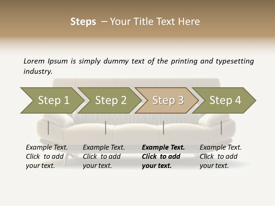 Modern Couch On White Background PowerPoint Template