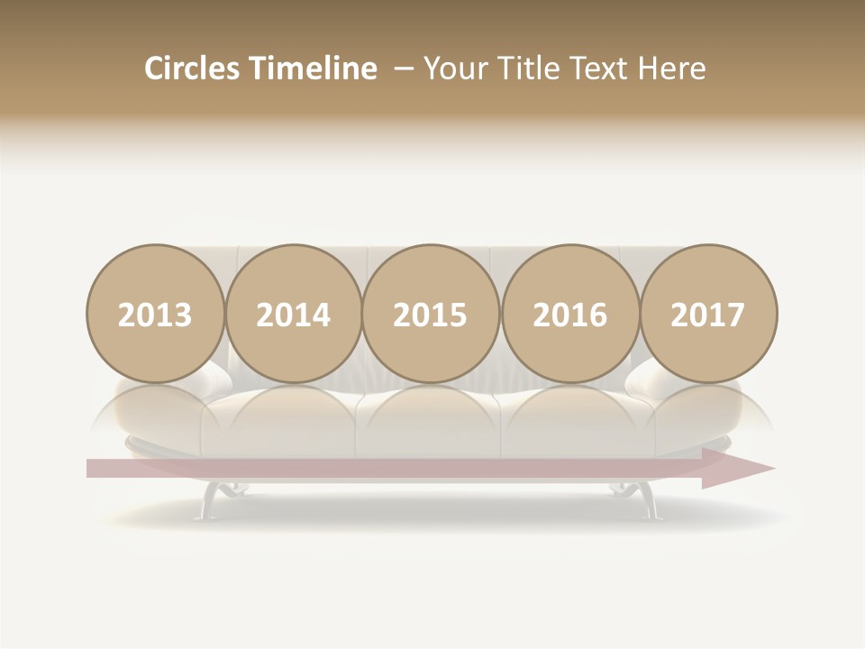 Modern Couch On White Background PowerPoint Template