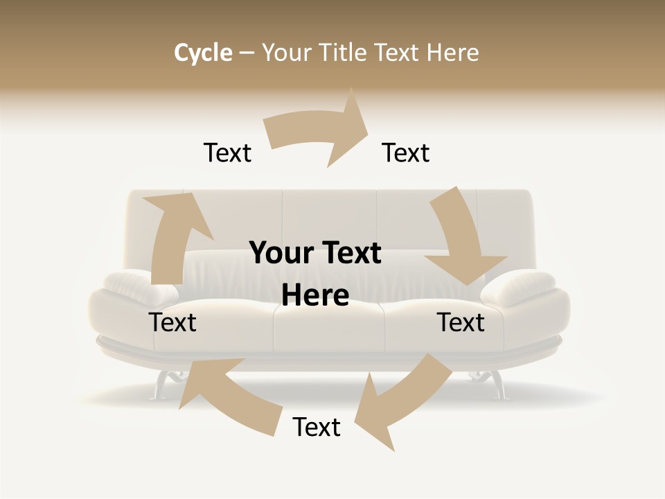 Modern Couch On White Background PowerPoint Template