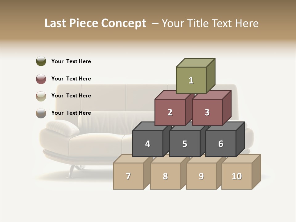 Modern Couch On White Background PowerPoint Template