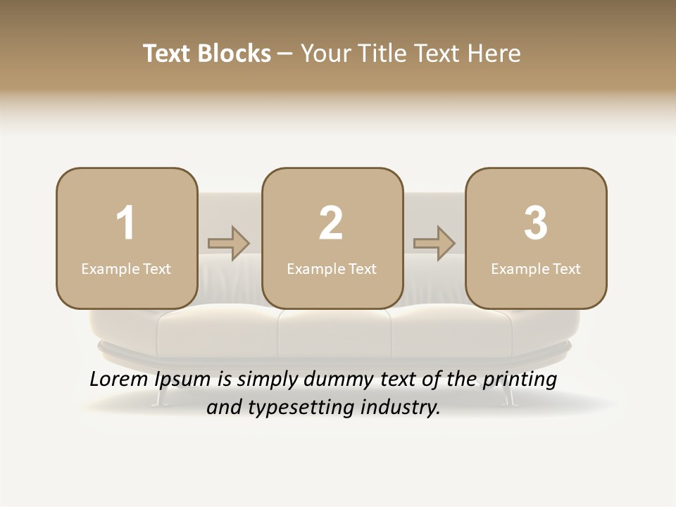 Modern Couch On White Background PowerPoint Template