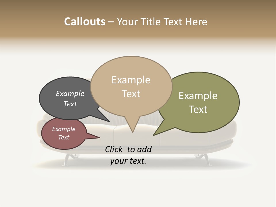 Modern Couch On White Background PowerPoint Template