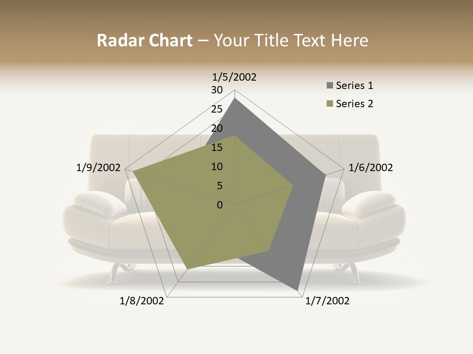 Modern Couch On White Background PowerPoint Template