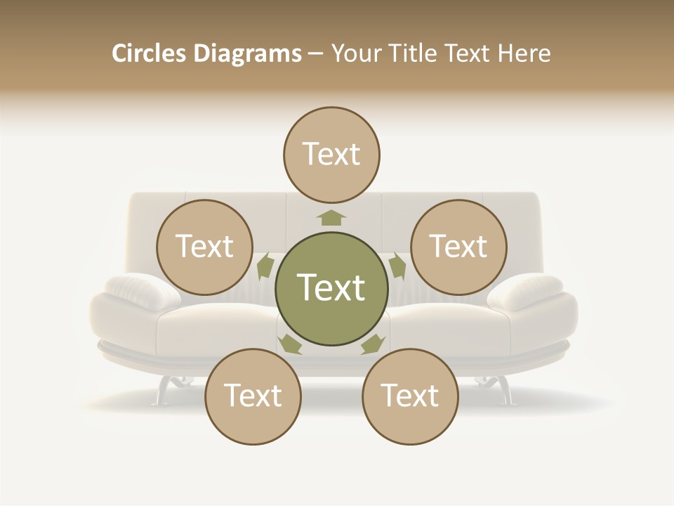 Modern Couch On White Background PowerPoint Template