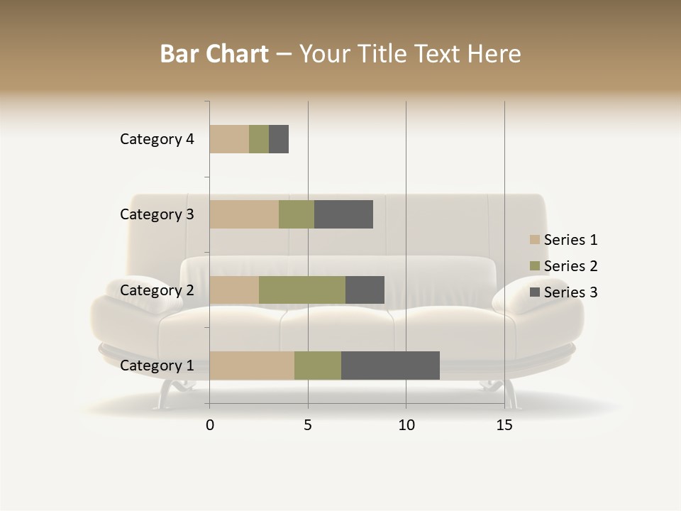 Modern Couch On White Background PowerPoint Template