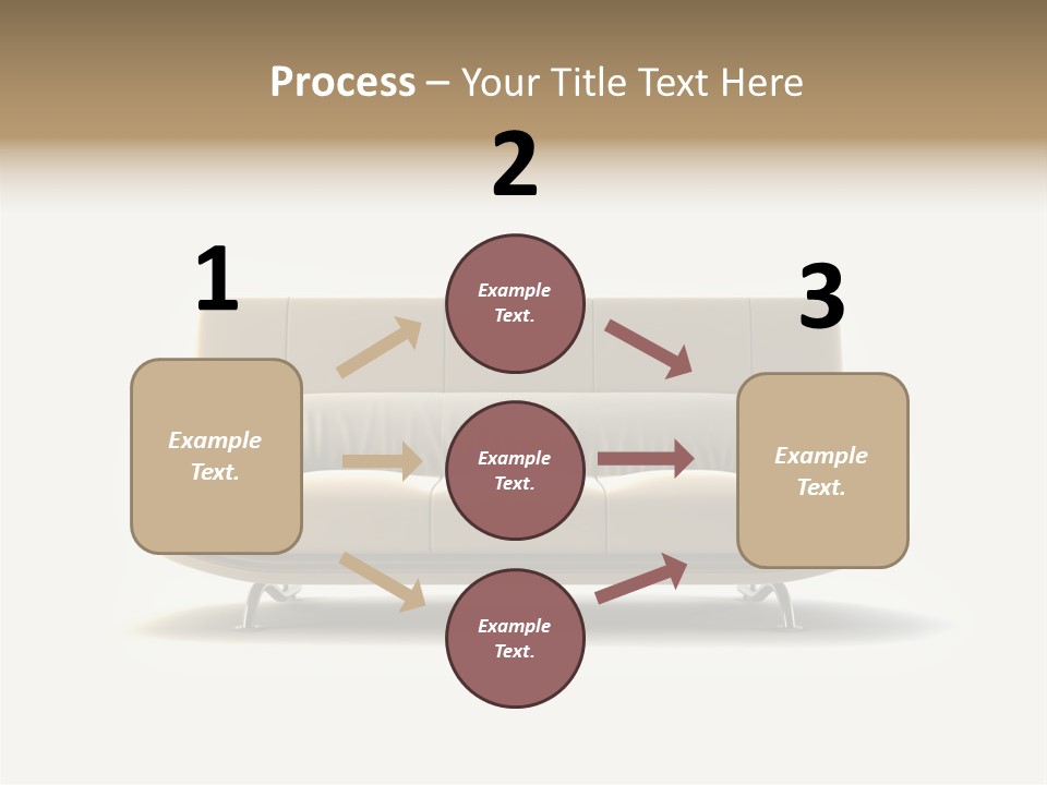 Modern Couch On White Background PowerPoint Template