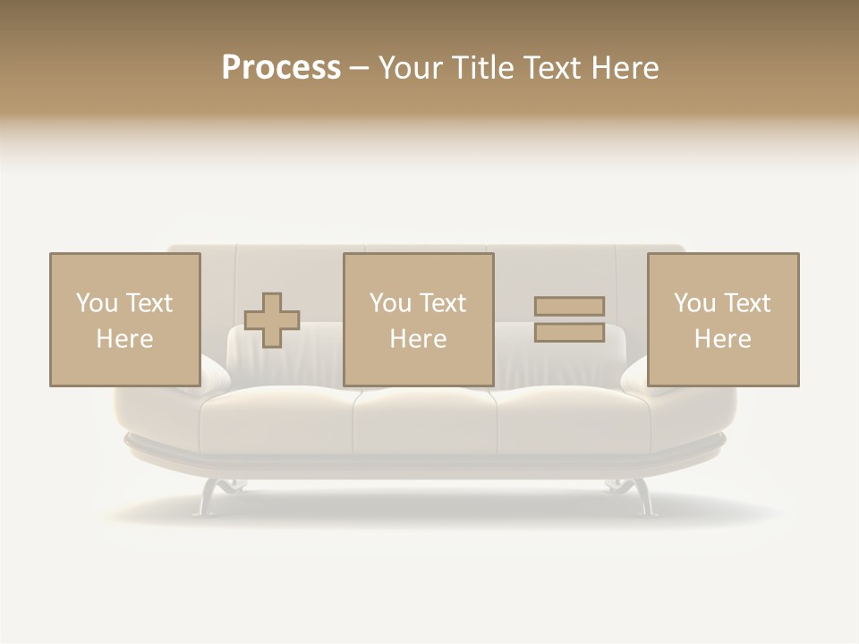 Modern Couch On White Background PowerPoint Template