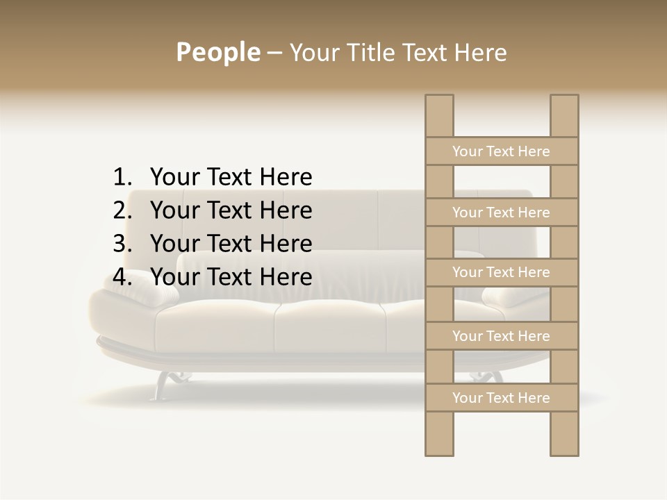 Modern Couch On White Background PowerPoint Template