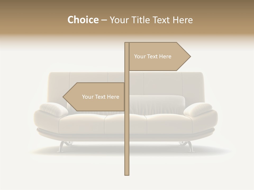 Modern Couch On White Background PowerPoint Template