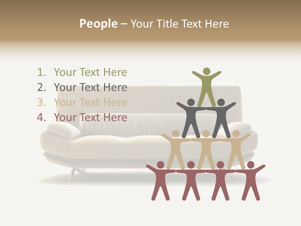 Modern Couch On White Background PowerPoint Template