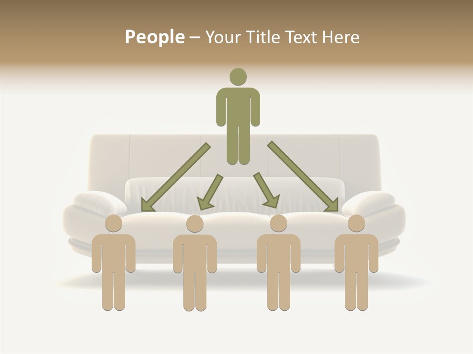 Modern Couch On White Background PowerPoint Template