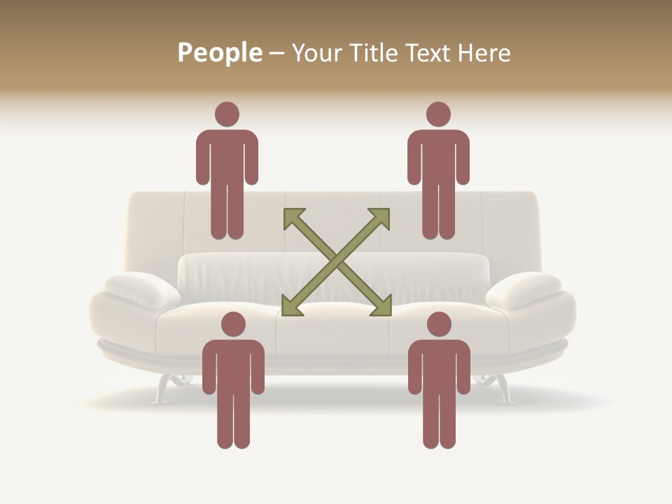 Modern Couch On White Background PowerPoint Template