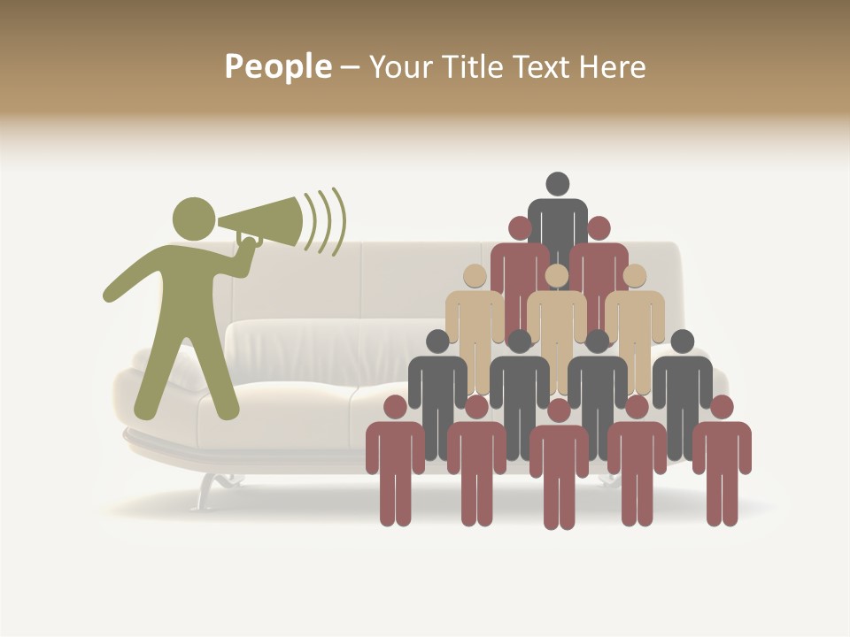 Modern Couch On White Background PowerPoint Template