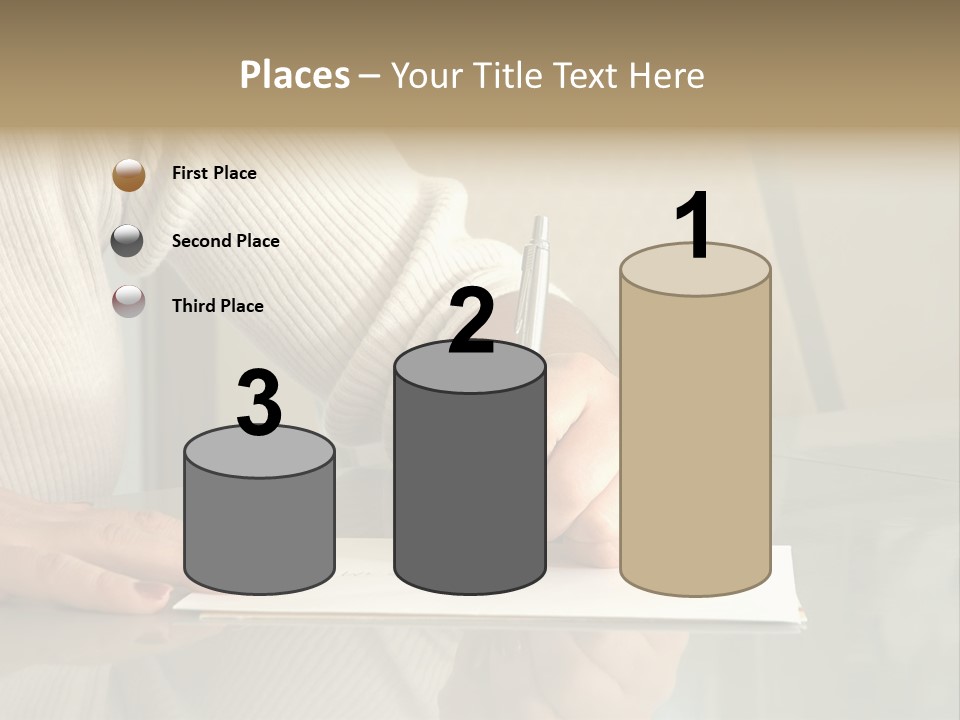 Person Writing PowerPoint Template