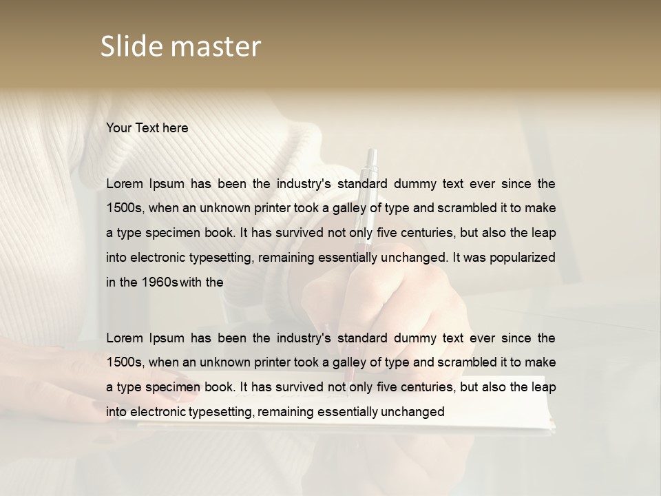 Person Writing PowerPoint Template