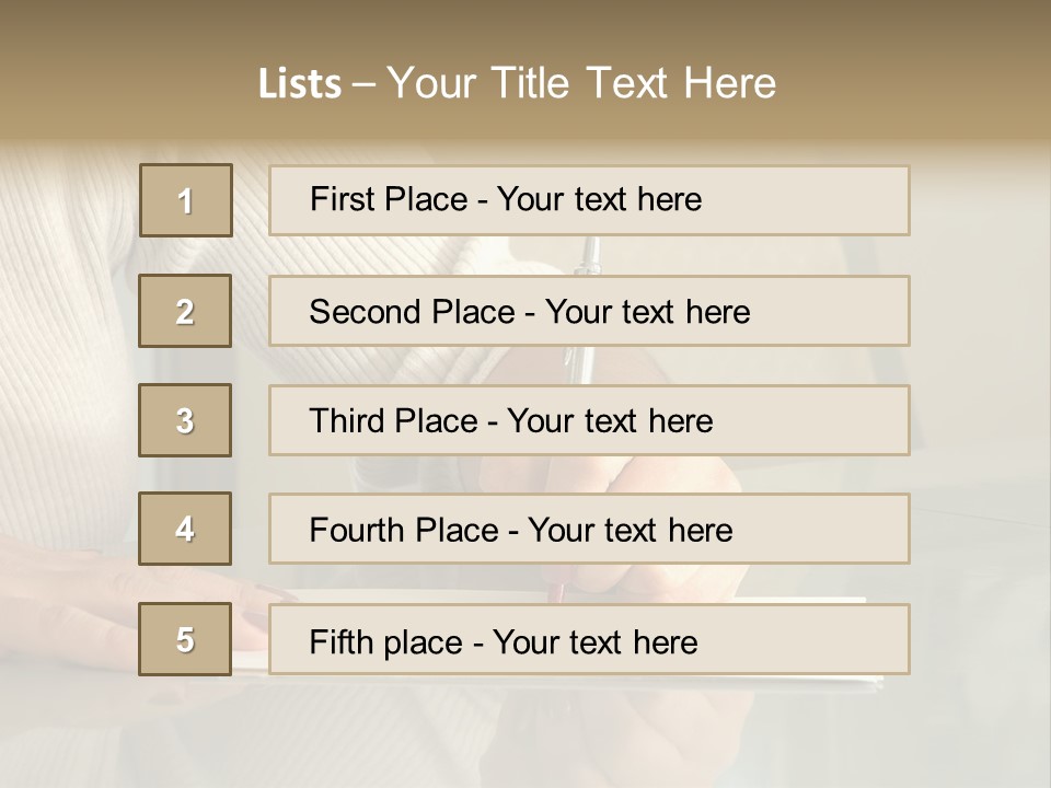 Person Writing PowerPoint Template