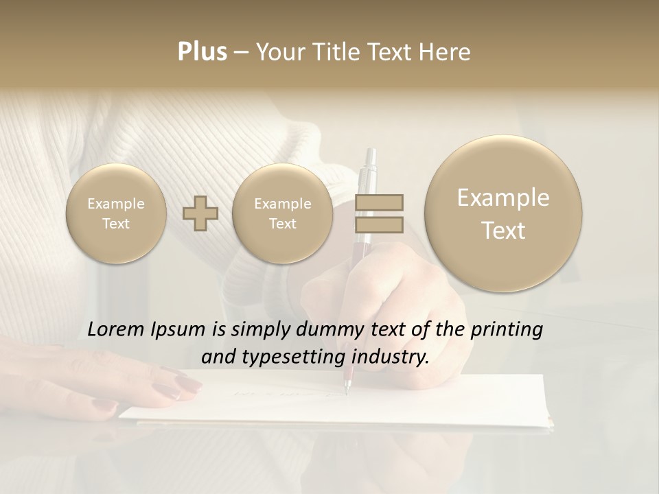 Person Writing PowerPoint Template