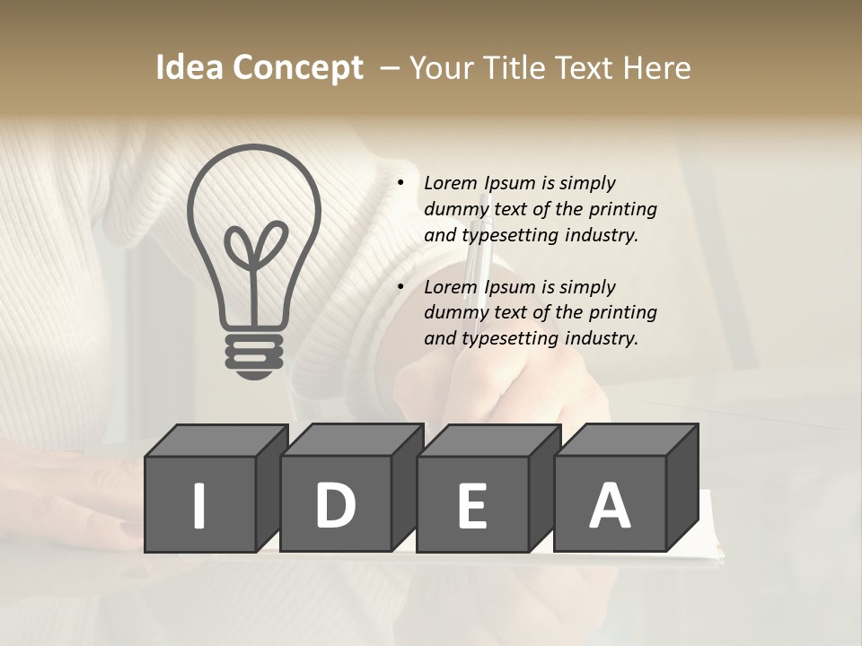Person Writing PowerPoint Template