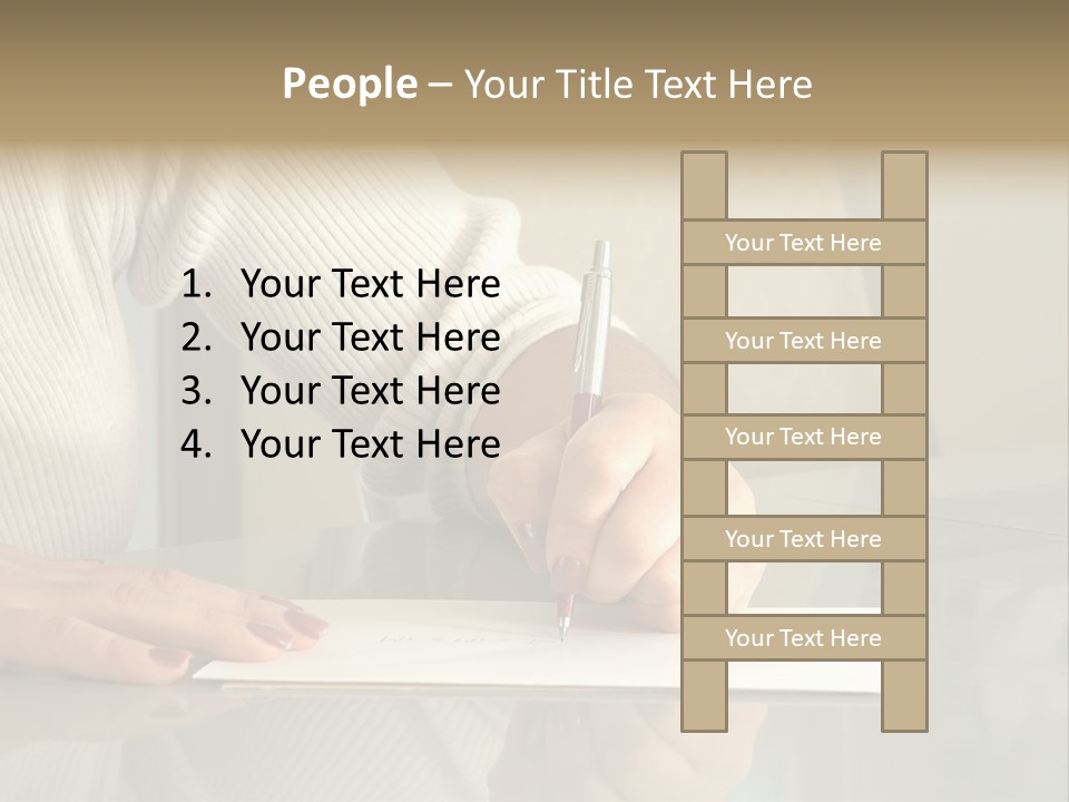 Person Writing PowerPoint Template