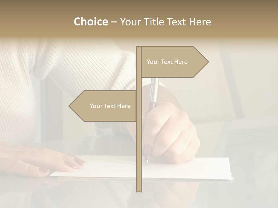 Person Writing PowerPoint Template