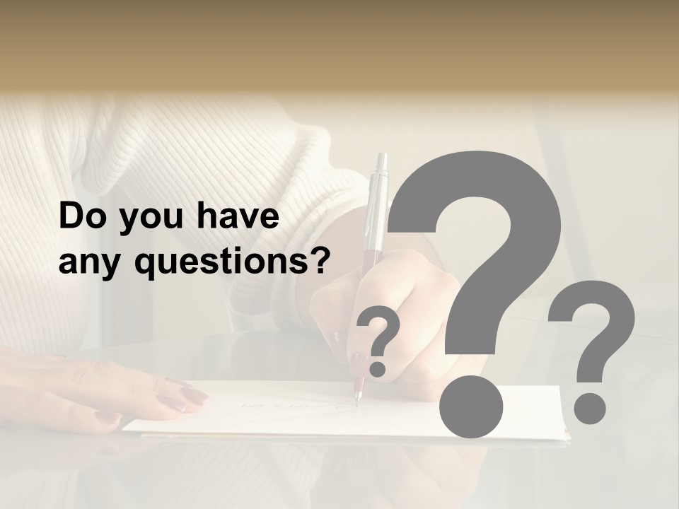 Person Writing PowerPoint Template