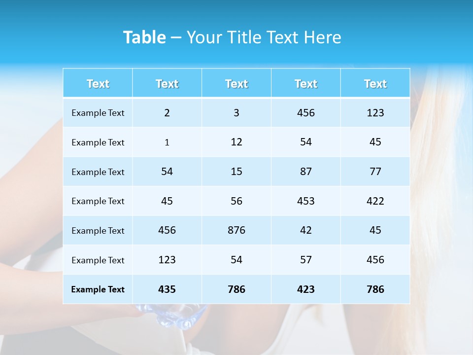 Portrait Of Beautiful Woman With Bottle Of Water On Beach PowerPoint Template