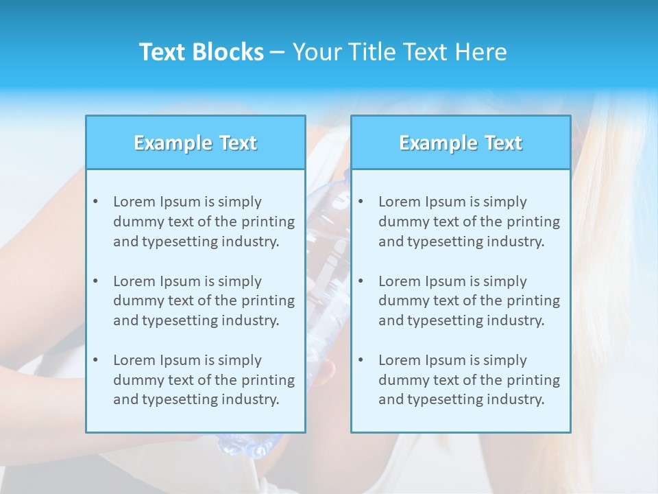 Portrait Of Beautiful Woman With Bottle Of Water On Beach PowerPoint Template