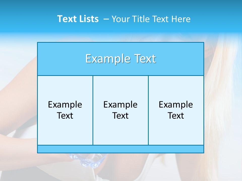 Portrait Of Beautiful Woman With Bottle Of Water On Beach PowerPoint Template