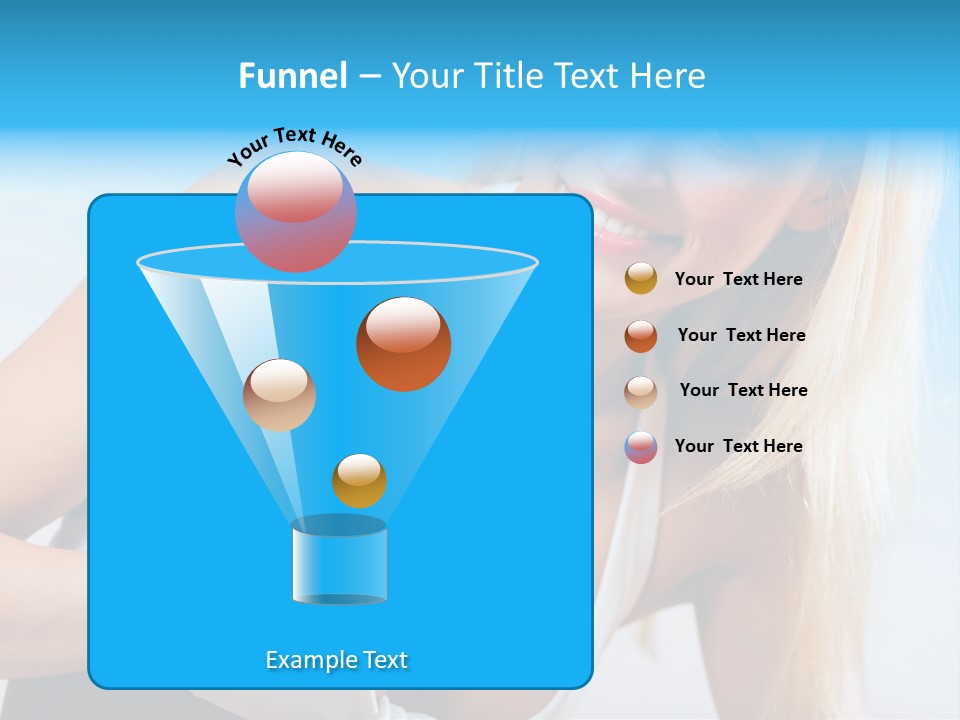 Portrait Of Beautiful Woman With Bottle Of Water On Beach PowerPoint Template