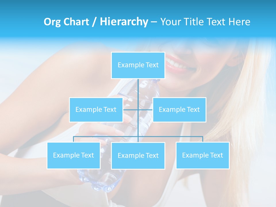 Portrait Of Beautiful Woman With Bottle Of Water On Beach PowerPoint Template