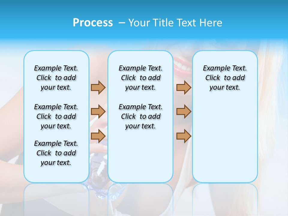 Portrait Of Beautiful Woman With Bottle Of Water On Beach PowerPoint Template