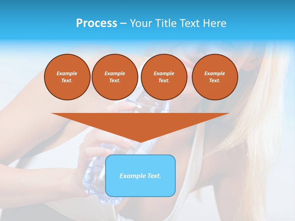 Portrait Of Beautiful Woman With Bottle Of Water On Beach PowerPoint Template