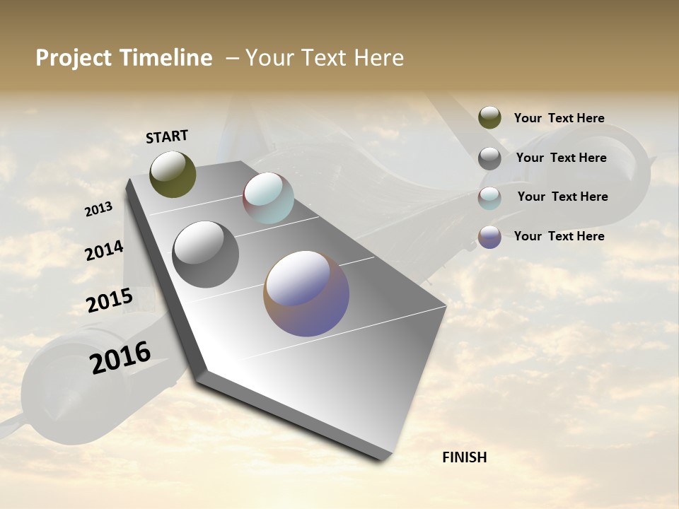 Lockhead A-12 Trainer, Taken At The California Science Center In Exposition Park, Los Angeles, Composited To A Sky Background. This Is A Variation On The Lockheed Sr-71 Blackbird. PowerPoint Template