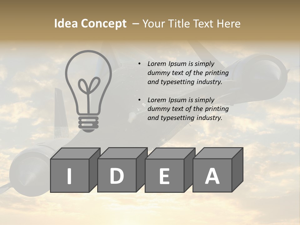 Lockhead A-12 Trainer, Taken At The California Science Center In Exposition Park, Los Angeles, Composited To A Sky Background. This Is A Variation On The Lockheed Sr-71 Blackbird. PowerPoint Template