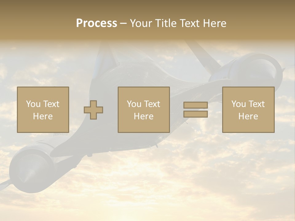 Lockhead A-12 Trainer, Taken At The California Science Center In Exposition Park, Los Angeles, Composited To A Sky Background. This Is A Variation On The Lockheed Sr-71 Blackbird. PowerPoint Template