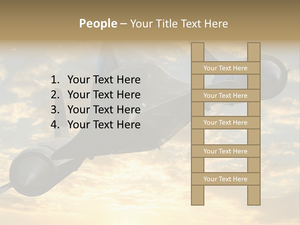 Lockhead A-12 Trainer, Taken At The California Science Center In Exposition Park, Los Angeles, Composited To A Sky Background. This Is A Variation On The Lockheed Sr-71 Blackbird. PowerPoint Template