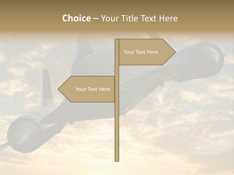 Lockhead A-12 Trainer, Taken At The California Science Center In Exposition Park, Los Angeles, Composited To A Sky Background. This Is A Variation On The Lockheed Sr-71 Blackbird. PowerPoint Template