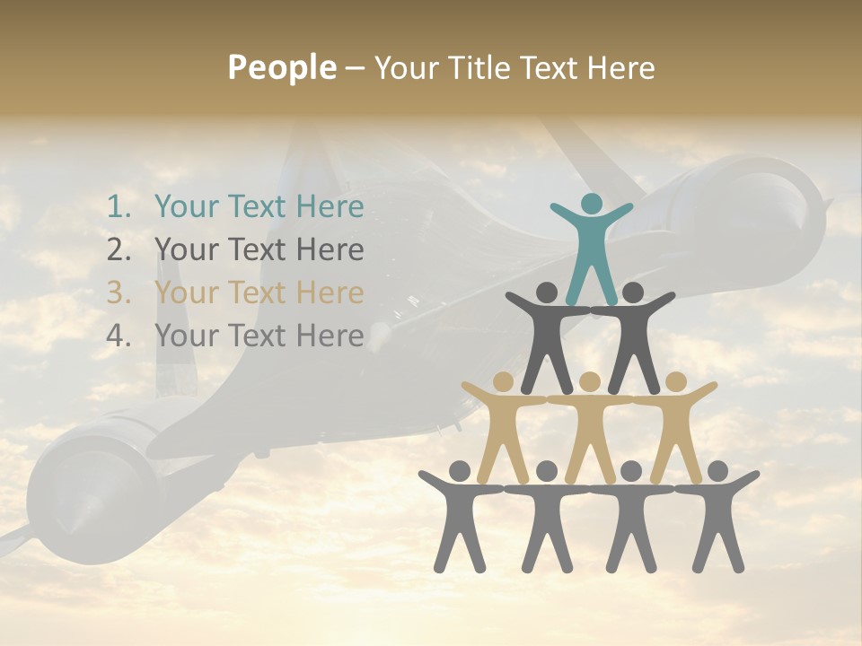 Lockhead A-12 Trainer, Taken At The California Science Center In Exposition Park, Los Angeles, Composited To A Sky Background. This Is A Variation On The Lockheed Sr-71 Blackbird. PowerPoint Template