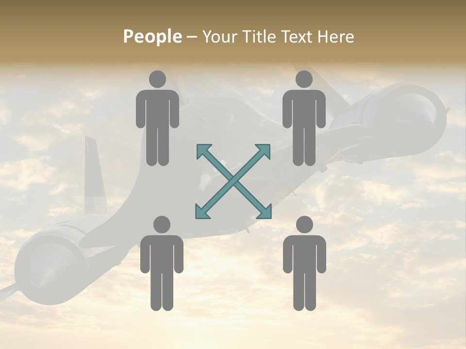 Lockhead A-12 Trainer, Taken At The California Science Center In Exposition Park, Los Angeles, Composited To A Sky Background. This Is A Variation On The Lockheed Sr-71 Blackbird. PowerPoint Template