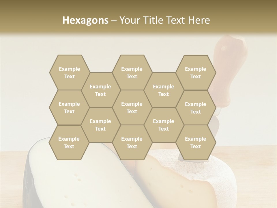 3 Kinds Of Cheese With A Cheese Knife PowerPoint Template